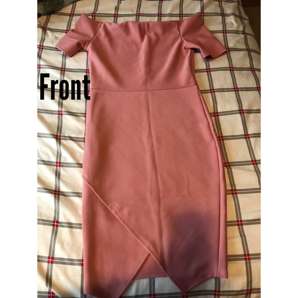Pink of shoulder dress